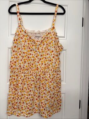 Super Soft Women's Floral Tank - Yellow Floral